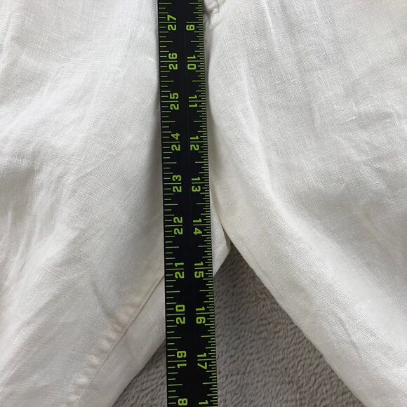 Phat Farm Mens Pants Size 34 White Straight Trousers 100% Linen Blend Casual - Picture 6 of 15